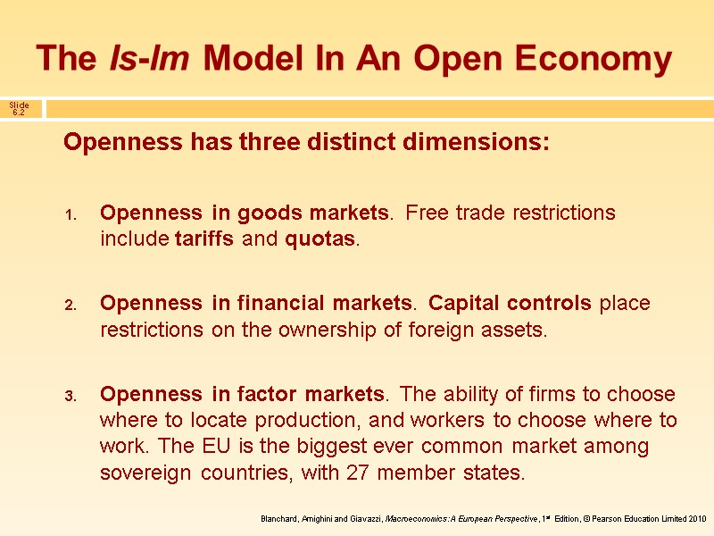 The Is-lm Model In An Open Economy  Openness has three distinct dimensions: 